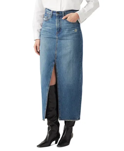 Levi's Premium Women's Mid-rise Denim Column Ankle Skirt In Low Fi Pre