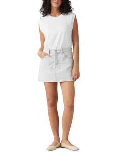 Levi's Women's Mid-rise Icon Denim Skirt In Fractal Line