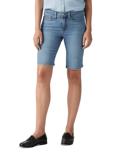Levi's Women's Mid-rise Shaping Bermuda Shorts In Camp Denim Short