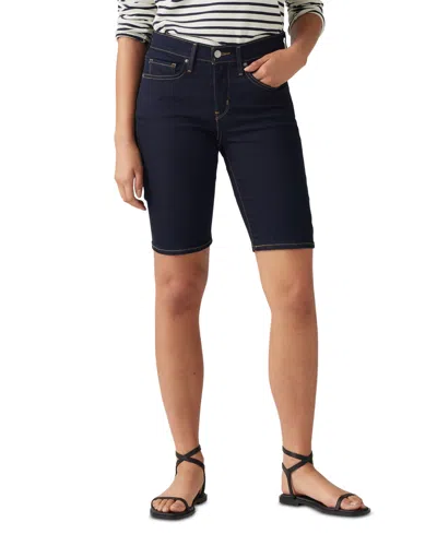 Levi's Women's Mid-rise Shaping Bermuda Shorts In Darkest Sky
