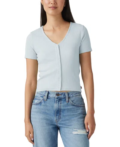 Levi's Women's Muse Short-sleeve Button-front Top In Skyway