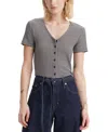 Levi's Muse Tee In Black + White Stripe