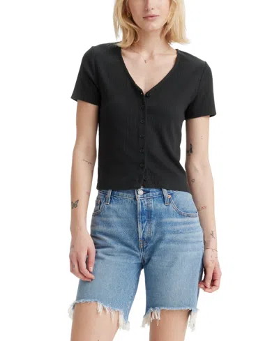 LEVI'S WOMEN'S MUSE SHORT-SLEEVE V-NECK TOP