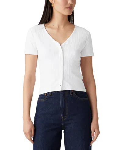 Levi's Women's Muse Short-sleeve V-neck Top In White +