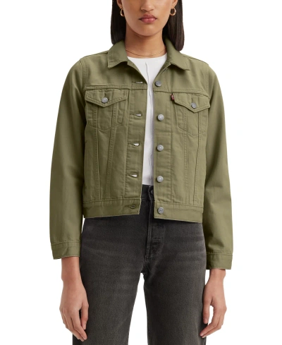 Levi's Women's Original Cotton Denim Trucker Jacket In Deep Lichen Green