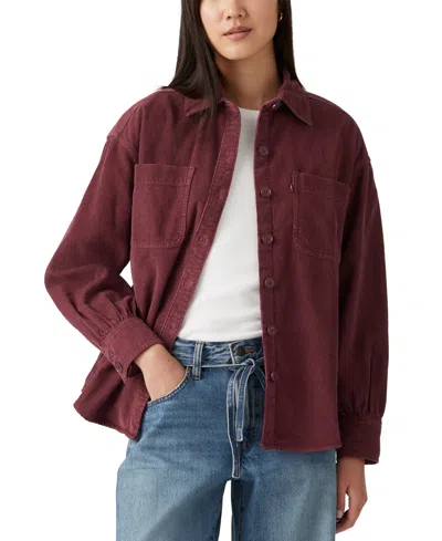Levi's Orion Corduroy Overshirt In Burgundy