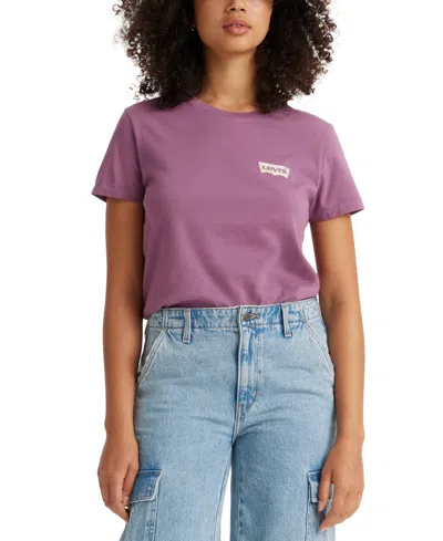 Levi's Women's Perfect Graphic Logo Cotton T-shirt In Montana Grape