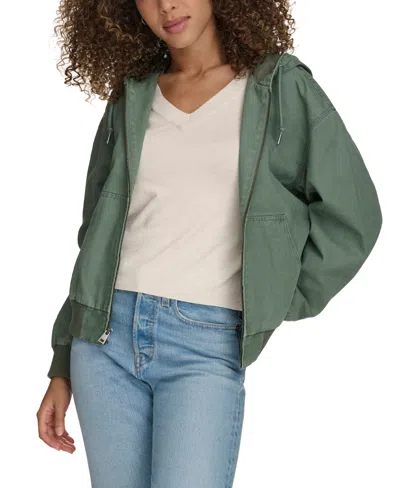 Levi's Women's Relaxed Hooded Bomber Jacket In Laurel Green