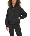 Levi's Women's Relaxed Zip-front Ribbed-hem Bomber Jacket In Black