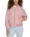 Levi's Women's Relaxed Zip-front Ribbed-hem Bomber Jacket In Dusty Rose