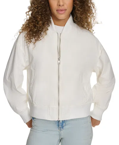 LEVI'S WOMEN'S RELAXED ZIP-FRONT RIBBED-HEM BOMBER JACKET
