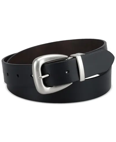 Levi's Women's Reversible Western-style Buckle Leather Belt In Black,brown