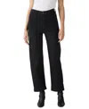 Levi's Women's Ribcage High Rise Straight Ankle Jeans In Flash Black