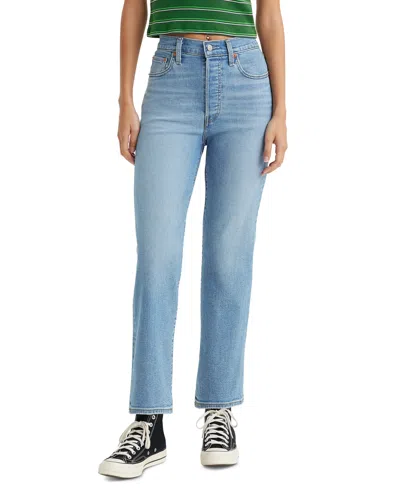 Levi's Women's Ribcage Ultra High Rise Straight Ankle Jeans In Center Lane