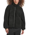 Levi's Zip Front Teddy Jacket In Black