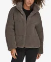 Levi's Women's Short Sherpa Teddy Jacket In Carbon Grey