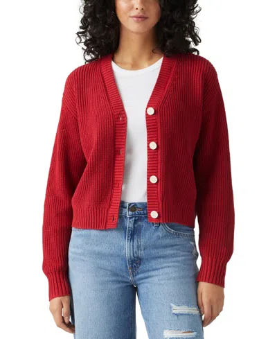 Levi's Women's Snowflake Button-front Cardigan In Scarlet Smile