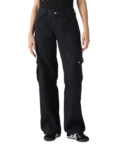 Levi's Women's Super Low Loose-fit Cargo Jeans In Caviar