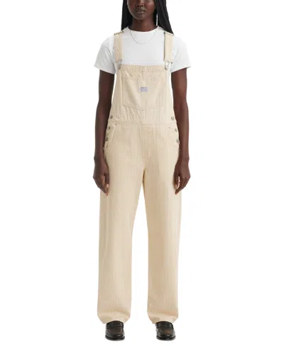 Levi's Women's Vintage-style Cotton Denim Overalls In Lines In The Sand