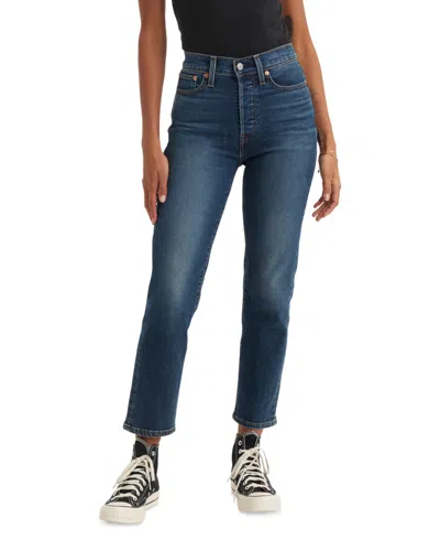 Levi's Women's Wedgie Straight-leg High Rise Cropped Jeans In Indigo Here We Go