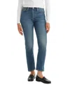 Levi's Women's Wedgie Straight-leg High Rise Cropped Jeans In Maximum Ef