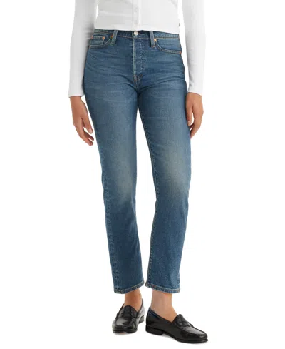 Levi's Women's Wedgie Straight-leg High Rise Cropped Jeans In Maximum Ef