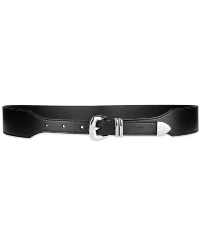 Levi's Women's Western Tapered Leather Corset Belt In Black