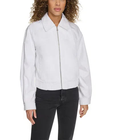LEVI'S WOMEN'S WESTERN ZIP-FRONT DENIM BOMBER JACKET