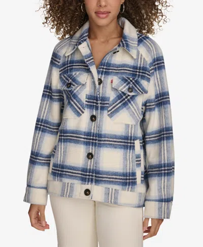 Levi's Women's Wool Blend Shirt Jacket In Black Purple
