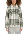 Levi's Women's Wool Blend Shirt Jacket In Sage Plaid