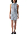 Levi's Premium Women's Zeda Printed Denim Shirtdress In Juliet Plaid Vintage Indigo