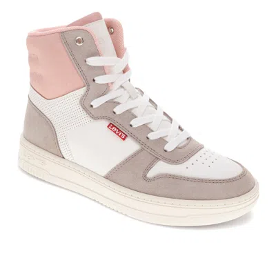 Levi's Womens Drive Hi 2 Synthetic Leather Casual Hightop Sneaker Shoe In Beige
