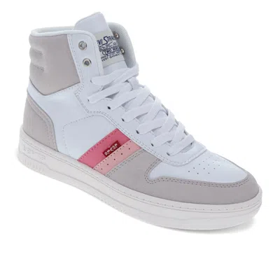 Levi's Womens Drive Hi Synthetic Leather Casual Hightop Sneaker Shoe In White