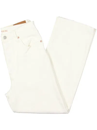 Levi's Womens High Rise Solid Straight Leg Jeans In White