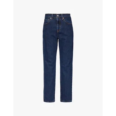 Levi's Womens Salsa Stonewash 501 High-rise Straight-leg Denim Jeans In Eroded Way