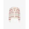 Levi's Womens Levis Gala Fairisle V-neck Cotton-blend Cardigan In Fair Isle White Swan