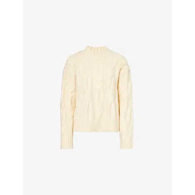 Levi's Womens Levis Isabel Cable-knit Knitted Jumper In White Swan