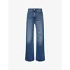Levi's Womens Polar Perimiter Ribcage Wide-leg Denim Jeans In Polar Perimiter