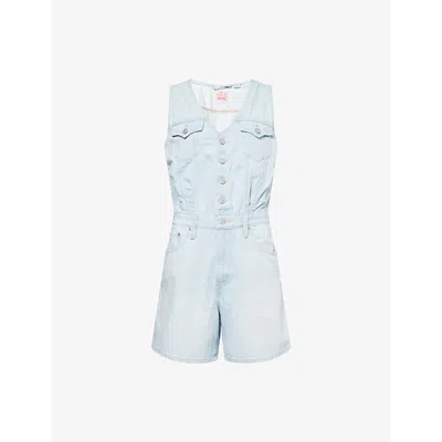 Levi's Womens Rom Com Sleeveless V-neck Denim Playsuit