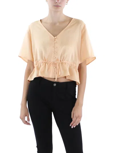 Levi's Womens Tie Waist Short Sleeve Peplum Top In Orange