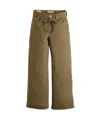 Levi's Xl Baggy Straight Linen Blend Women's Pants In Oat Linen-brown