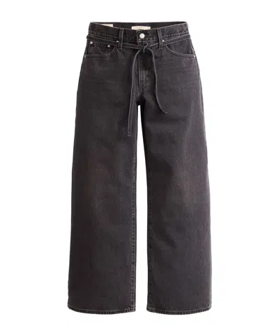 Levi's Straight-leg Black Denim Jeans With Belt Design And Relaxed Fit