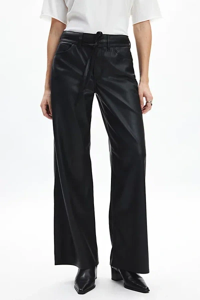 Levi's Xl Straight Tie Waist Faux Leather Pant In Black, Women's At Urban Outfitters