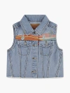 Levi's Xs Vest With Embroidery Big Girls S-xl Xl In Desert Sky