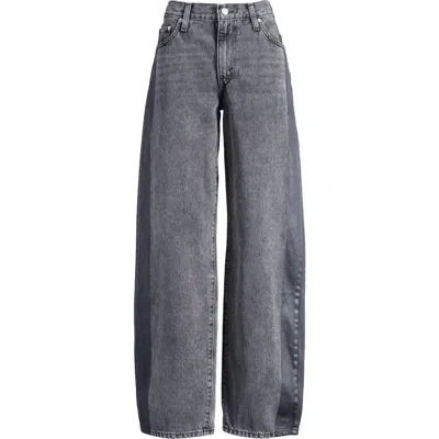 Levi's Gray Baggy Dad Jeans In Satin Spats