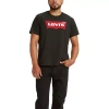 Levi 's Set-in Neck Mens Round Neck Short Sleeve Regular Fit Graphic T-shirt In Black
