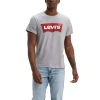 Levi 's Set-in Neck Mens Round Neck Short Sleeve Regular Fit Graphic T-shirt In Gray