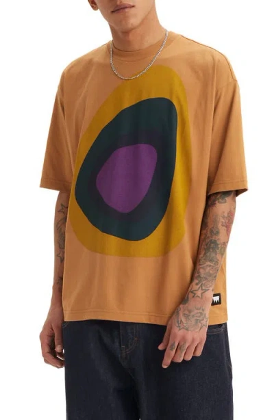 Levi's Skate Cotton Blend Graphic T-shirt In Ellipse Brown And Green