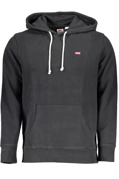 Levi's Sleek Cotton Hoodie With Central Men's Pocket In Black