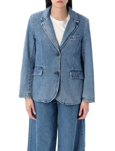 Levi's Long-sleeved Denim Coat In Foolish Blue